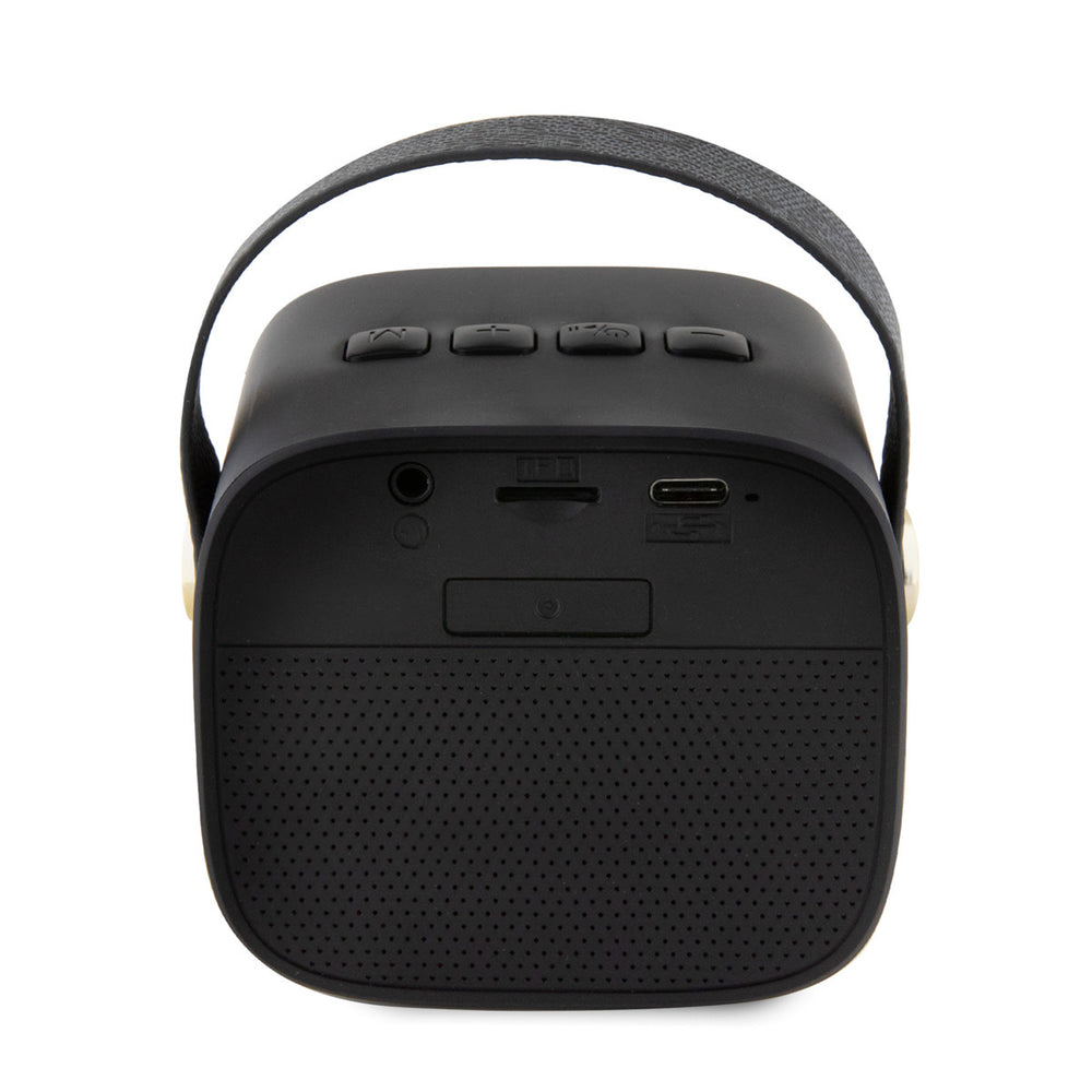 Guess Wireless Bluetooth Speaker with Handle - PU Leather - Script Logo - Zwart-Hoesjes-Ilumina Benelux
