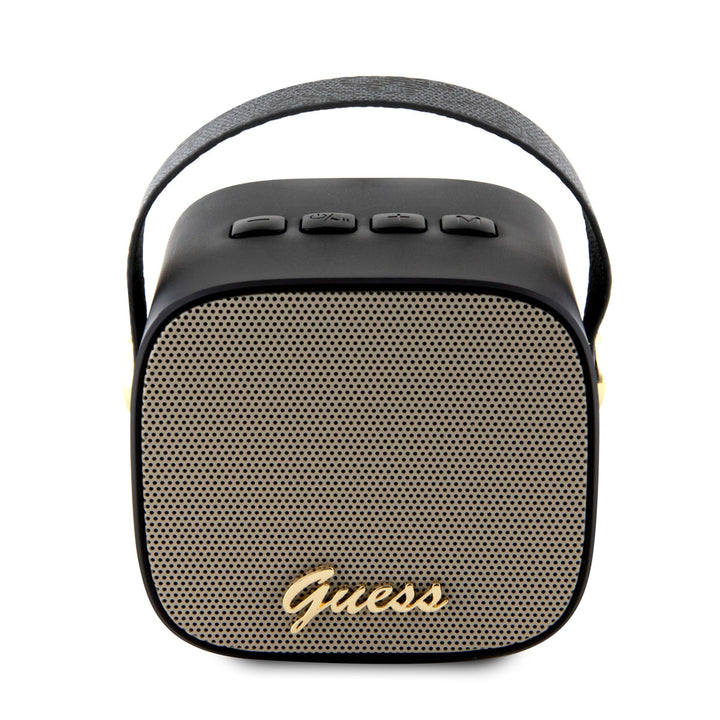 Guess Wireless Bluetooth Speaker with Handle - PU Leather - Script Logo - Zwart-Hoesjes-Ilumina Benelux