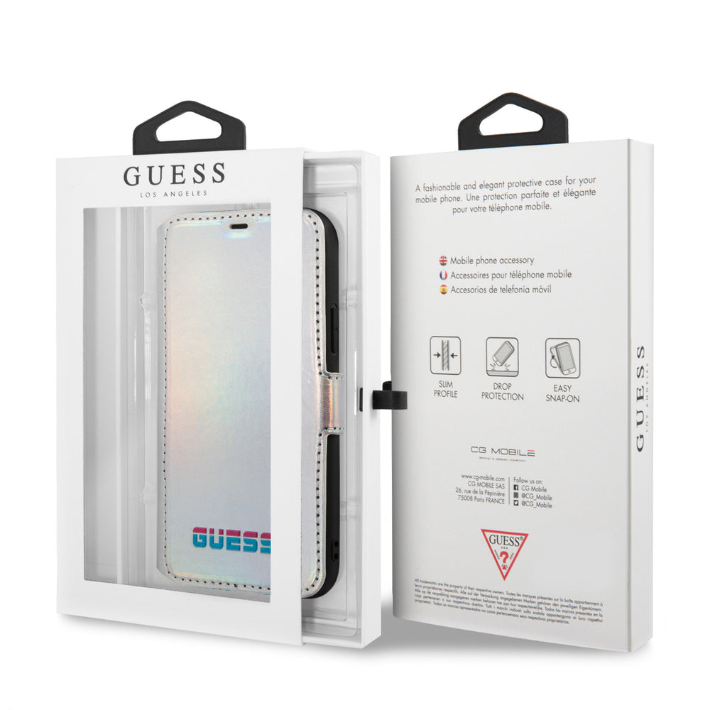 Guess Zilver hoesje iPhone 11 Pro - Book Case - Iridescent - Original - GUFLBKN58BLD-Hoesjes-Ilumina Benelux