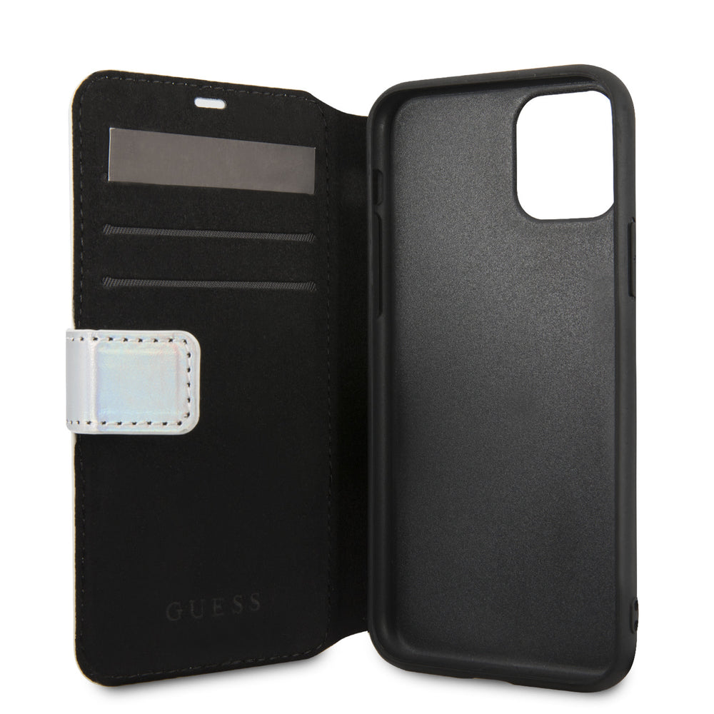Guess Zilver hoesje iPhone 11 Pro Max - Book Case - Iridescent - Original - GUFLBKN65BLD-Hoesjes-Ilumina Benelux