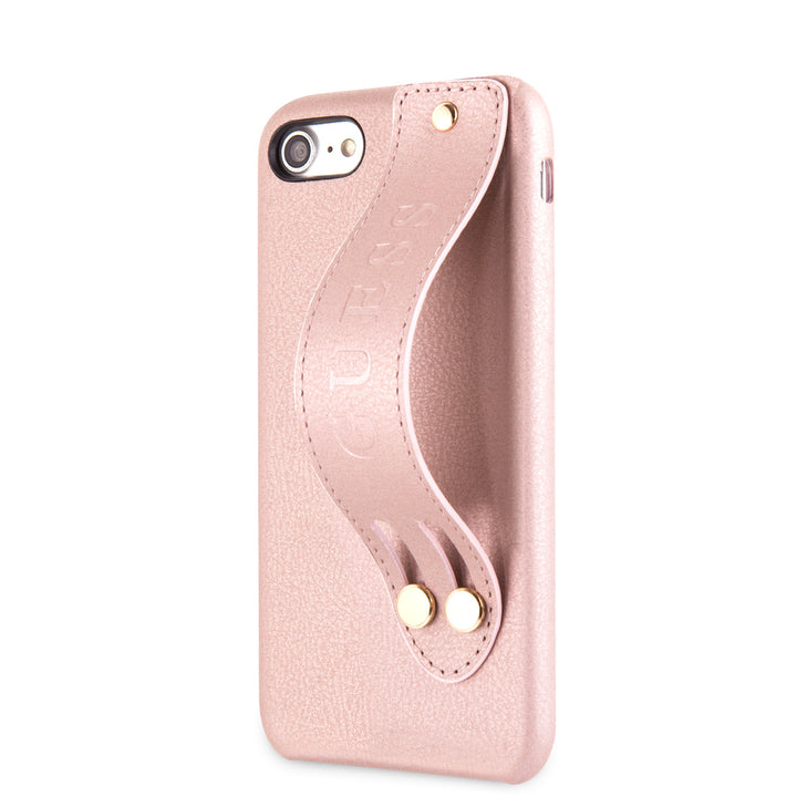 Guess backcover hoesje Strap Apple iPhone 7-8 Roze - Iridescent - Kunstleer; TPU-Hoesjes-Ilumina Benelux