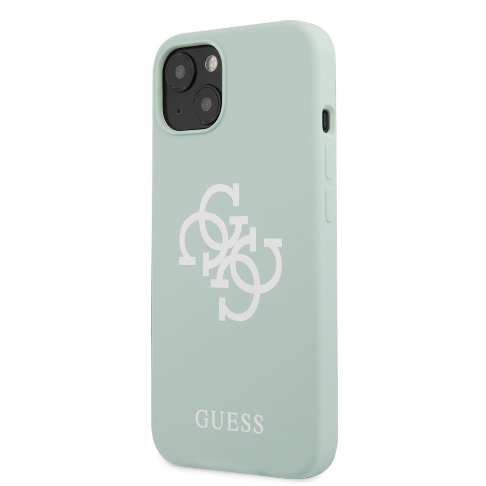 Guess iPhone 13 Mini Hardcase Backcover hoesje - White 4G Logo - Mint Groen-Hoesjes-Ilumina Benelux