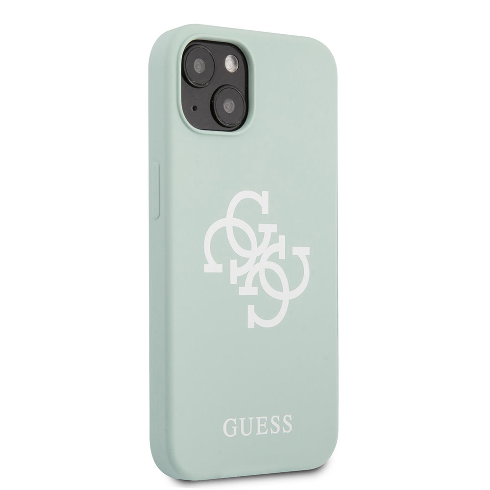 Guess iPhone 13 Mini Hardcase Backcover hoesje - White 4G Logo - Mint Groen-Hoesjes-Ilumina Benelux