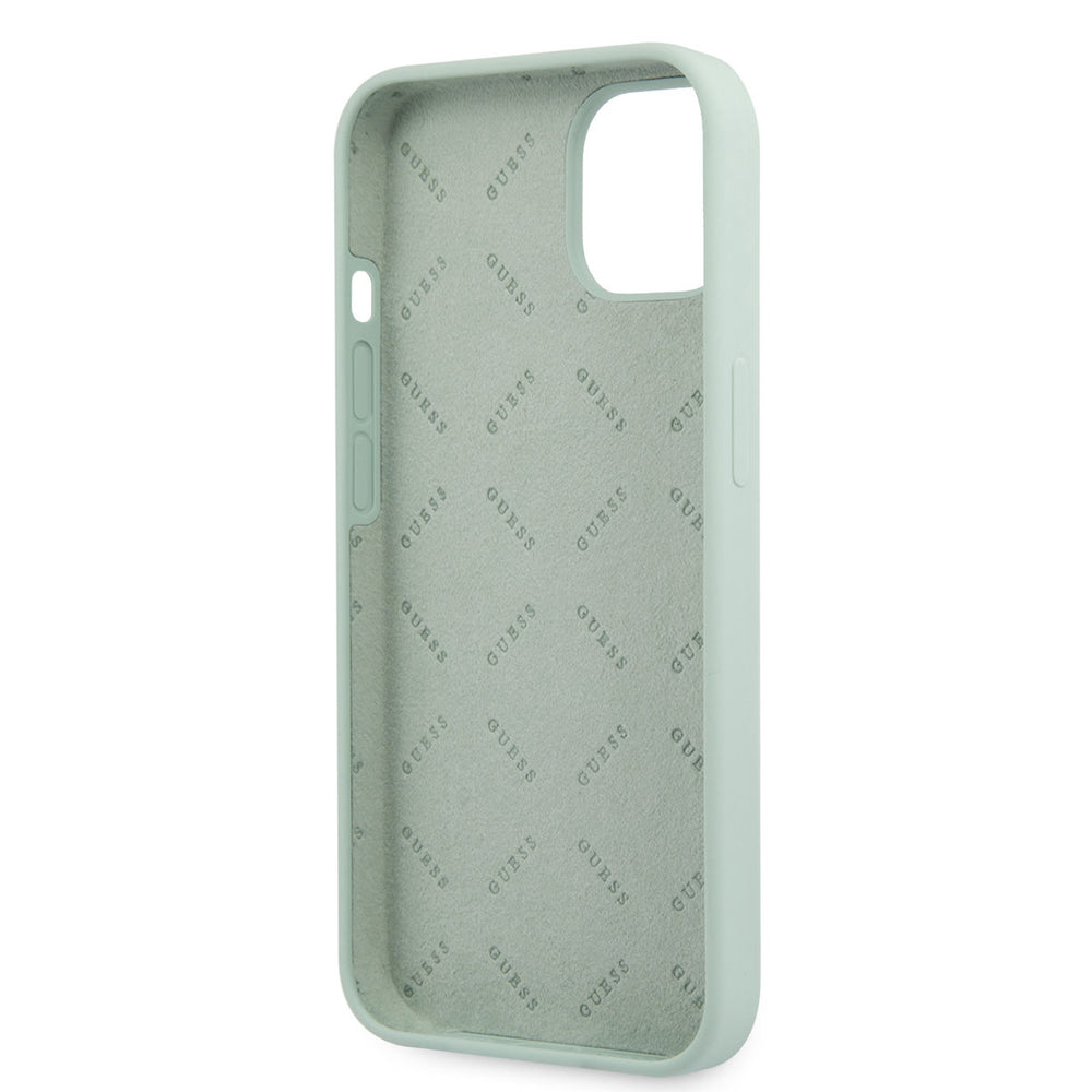 Guess iPhone 13 Mini Hardcase Backcover hoesje - White 4G Logo - Mint Groen-Hoesjes-Ilumina Benelux