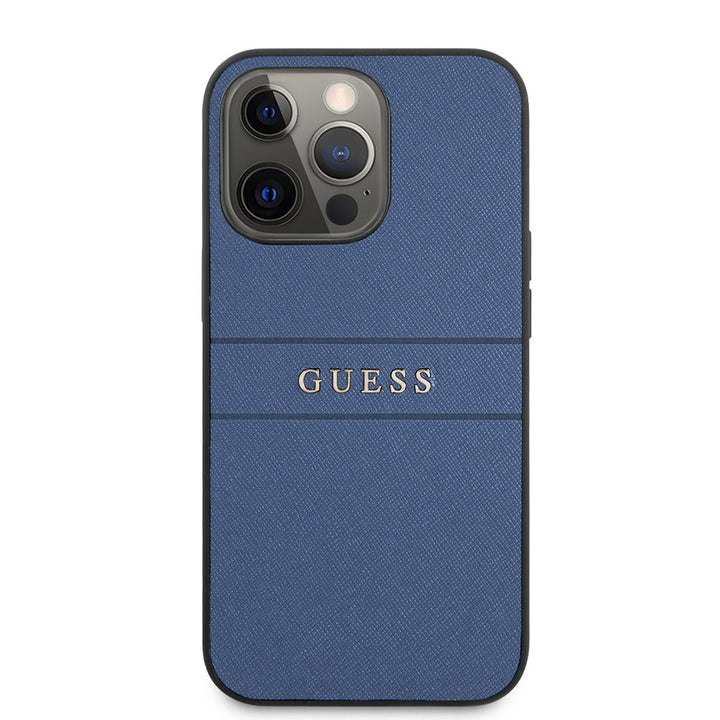 Guess iPhone 13 Pro Backcover hoesje Saffiano - Blauw-Hoesjes-Ilumina Benelux