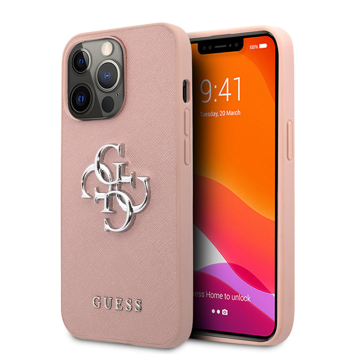 Guess iPhone 13 Pro Hardcase Backcover - Big 4G Logo - Roze-Hoesjes-Ilumina Benelux