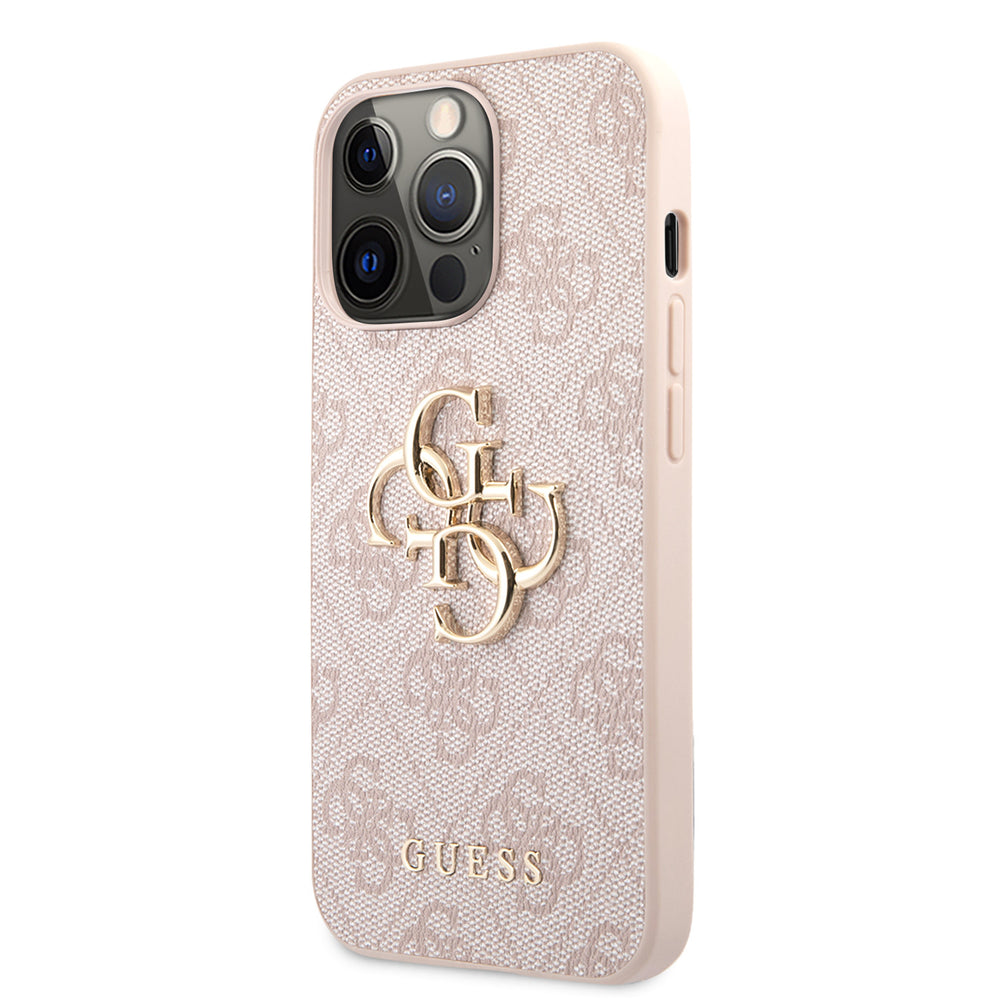 Guess iPhone 13 Pro Max Hardcase Backcover - Gold 4G Logo - Roze-Hoesjes-Ilumina Benelux
