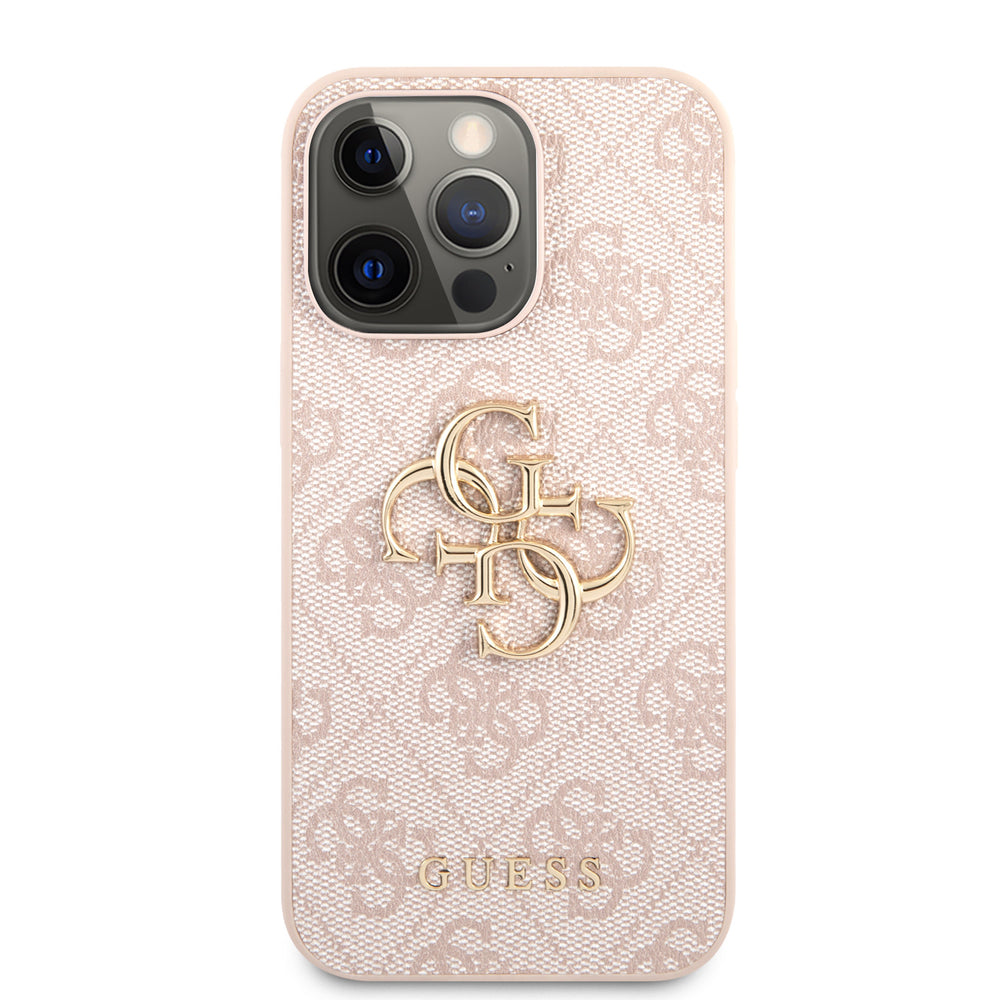 Guess iPhone 13 Pro Max Hardcase Backcover - Gold 4G Logo - Roze-Hoesjes-Ilumina Benelux