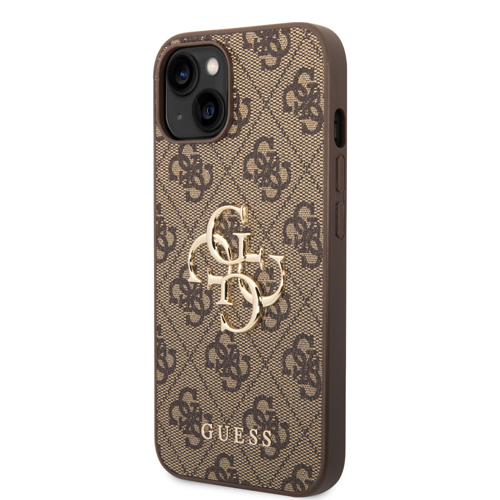 Guess iPhone 14 & 13 Hardcase Backcover - 4G - Big Metal Logo - Bruin-Hoesjes-Ilumina Benelux