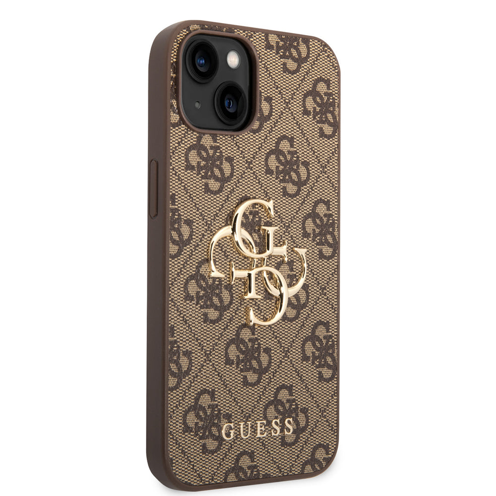 Guess iPhone 14 & 13 Hardcase Backcover - 4G - Big Metal Logo - Bruin-Hoesjes-Ilumina Benelux