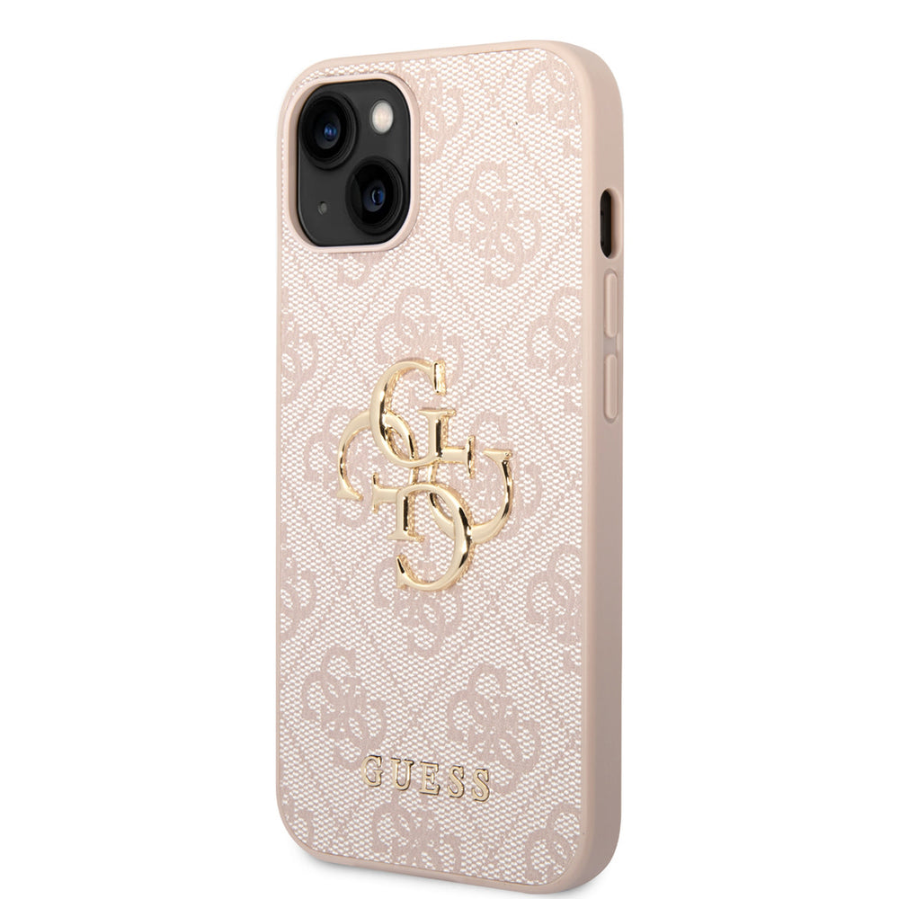 Guess iPhone 14 & 13 Hardcase Backcover - 4G - Big Metal Logo - Roze-Hoesjes-Ilumina Benelux