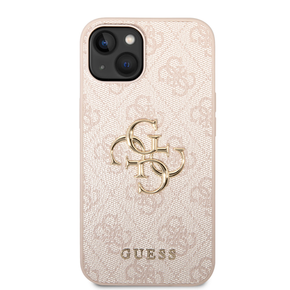 Guess iPhone 14 & 13 Hardcase Backcover - 4G - Big Metal Logo - Roze-Hoesjes-Ilumina Benelux