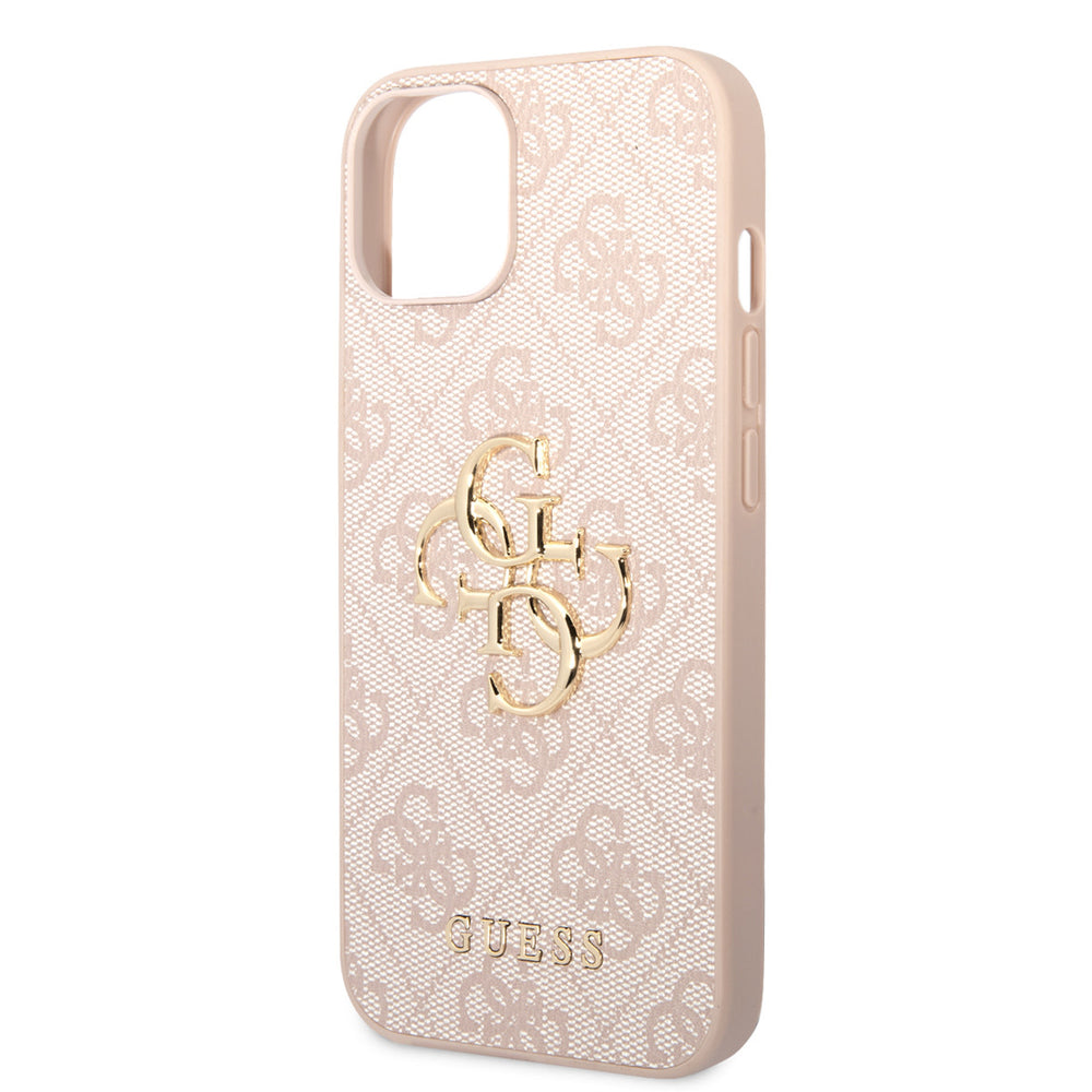 Guess iPhone 14 & 13 Hardcase Backcover - 4G - Big Metal Logo - Roze-Hoesjes-Ilumina Benelux