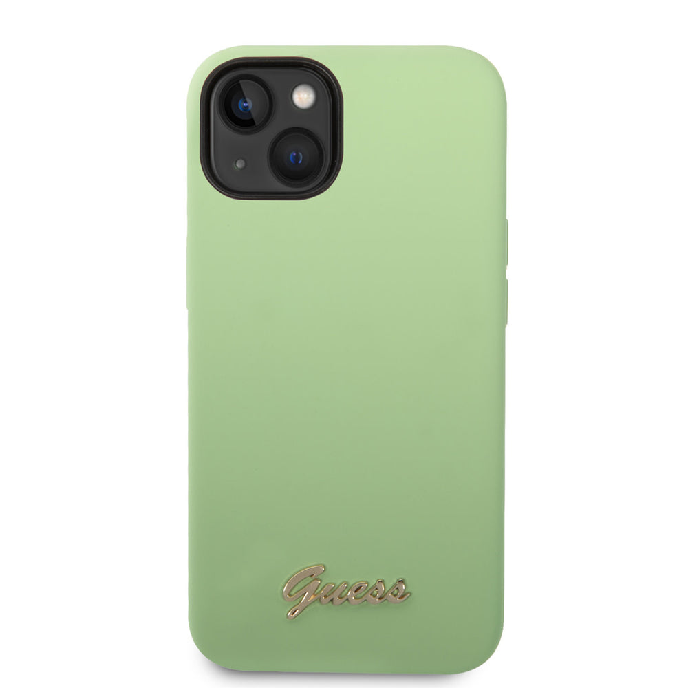 Guess iPhone 14 & 13 Silicone Backcover - Metal logo - Groen-Hoesjes-Ilumina Benelux