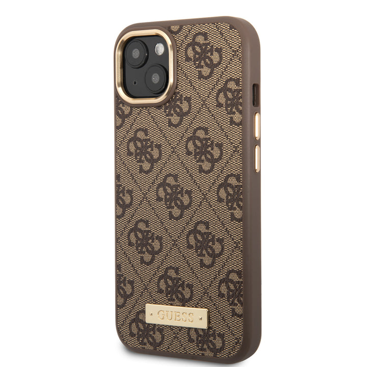 Guess iPhone 14 & 15 Plus Hardcase Backcover - 4G - Gold Camera & Buttons - Magsafe Compatible - Bruin-Hoesjes-Ilumina Benelux