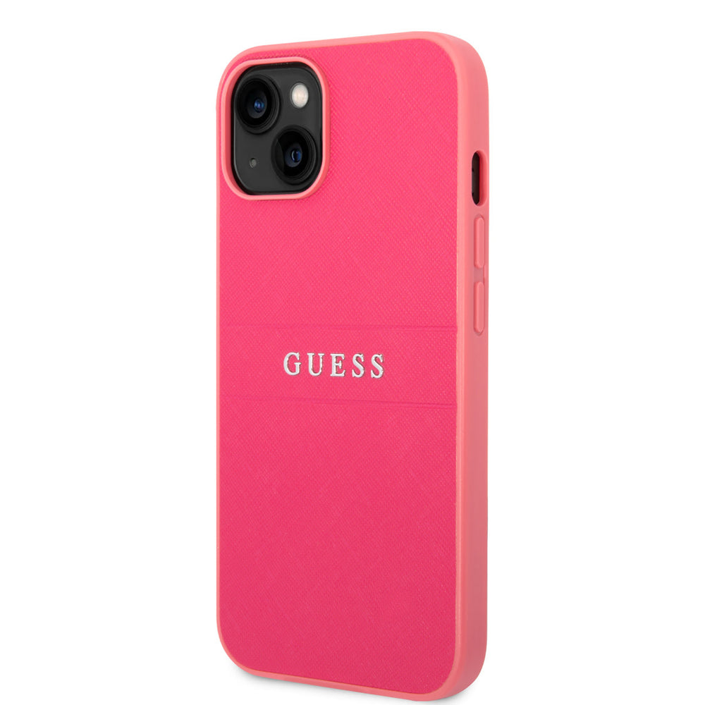 Guess iPhone 14 & 15 Plus Hardcase Backcover - Saffiano - Fuchsia-Hoesjes-Ilumina Benelux
