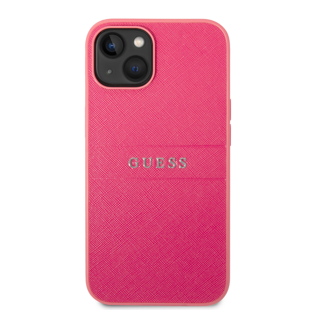 Guess iPhone 14 & 15 Plus Hardcase Backcover - Saffiano - Fuchsia-Hoesjes-Ilumina Benelux