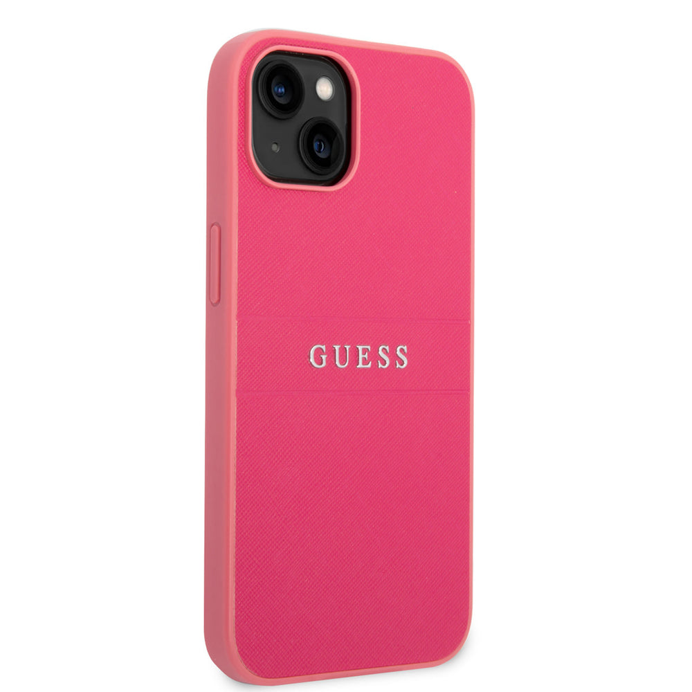 Guess iPhone 14 & 15 Plus Hardcase Backcover - Saffiano - Fuchsia-Hoesjes-Ilumina Benelux