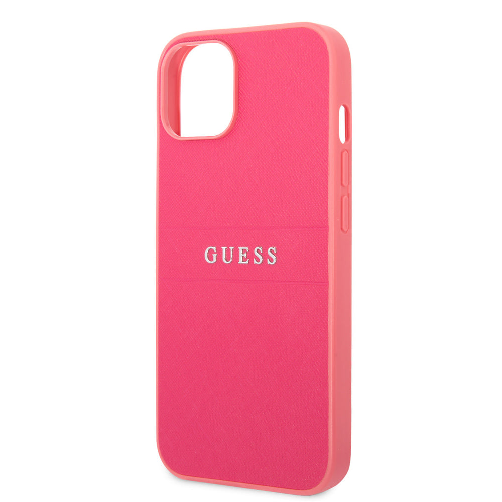 Guess iPhone 14 & 15 Plus Hardcase Backcover - Saffiano - Fuchsia-Hoesjes-Ilumina Benelux