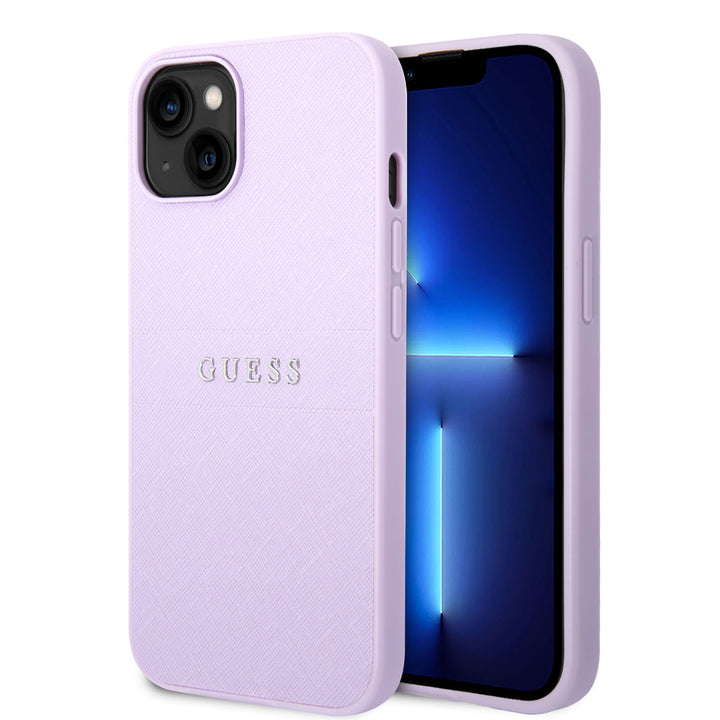 Guess iPhone 14 & 15 Plus Hardcase Backcover - Saffiano - Paars-Hoesjes-Ilumina Benelux
