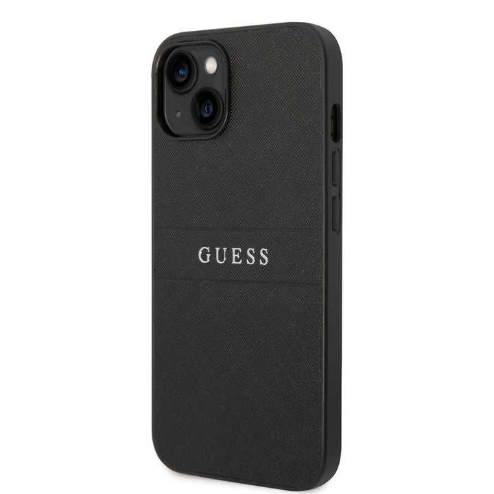 Guess iPhone 14 & 15 Plus Hardcase Backcover - Saffiano - Zwart-Hoesjes-Ilumina Benelux