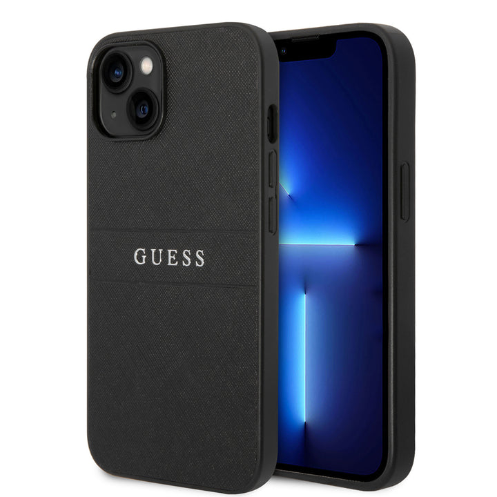 Guess iPhone 14 & 15 Plus Hardcase Backcover - Saffiano - Zwart-Hoesjes-Ilumina Benelux