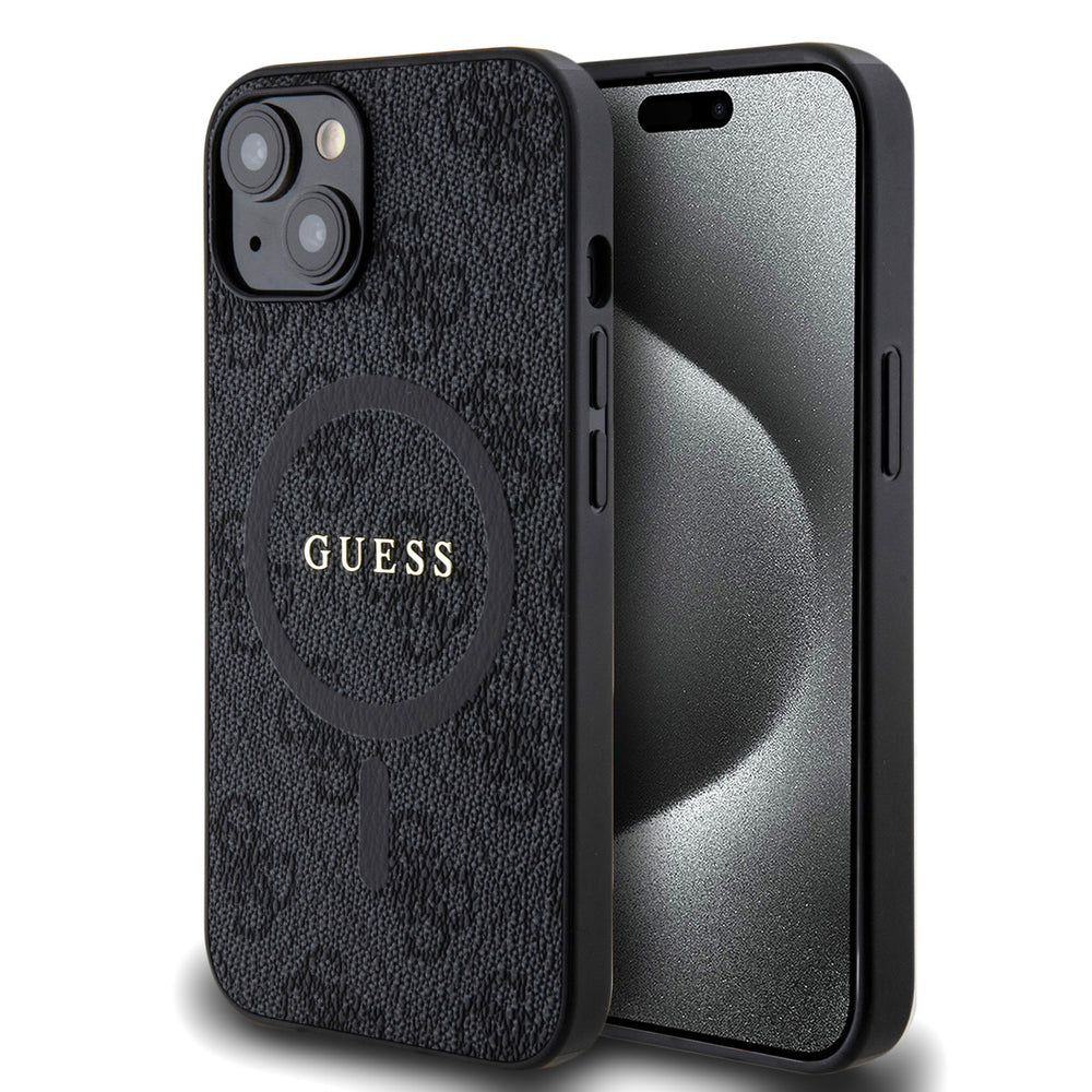 Guess iPhone 14 Backcover hoesje - MagSafe - 4G Classic Logo - Zwart-Hoesjes-Ilumina Benelux
