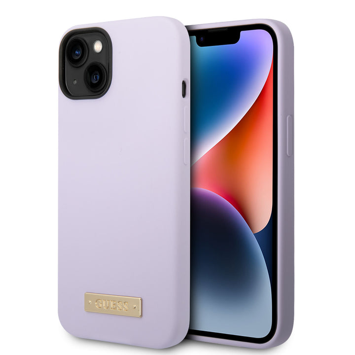 Guess iPhone 14 Plus en iPhone 15 Plus Backcover hoesje- Paars-Hoesjes-Ilumina Benelux