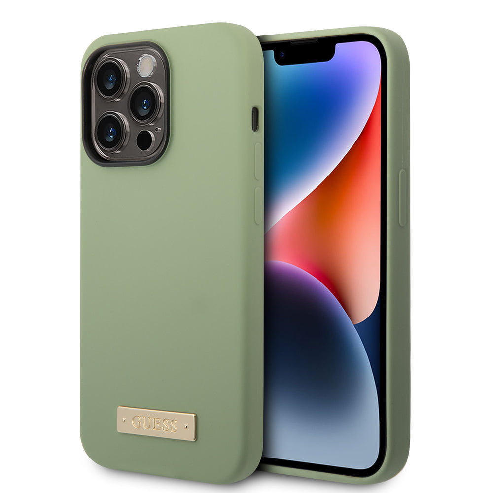 Guess iPhone 14 Pro Back Cover hoesje - Kaki-Hoesjes-Ilumina Benelux