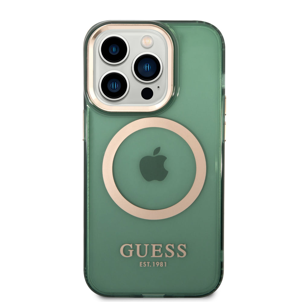Guess iPhone 14 Pro Backcover hoesje - Kaki-Hoesjes-Ilumina Benelux