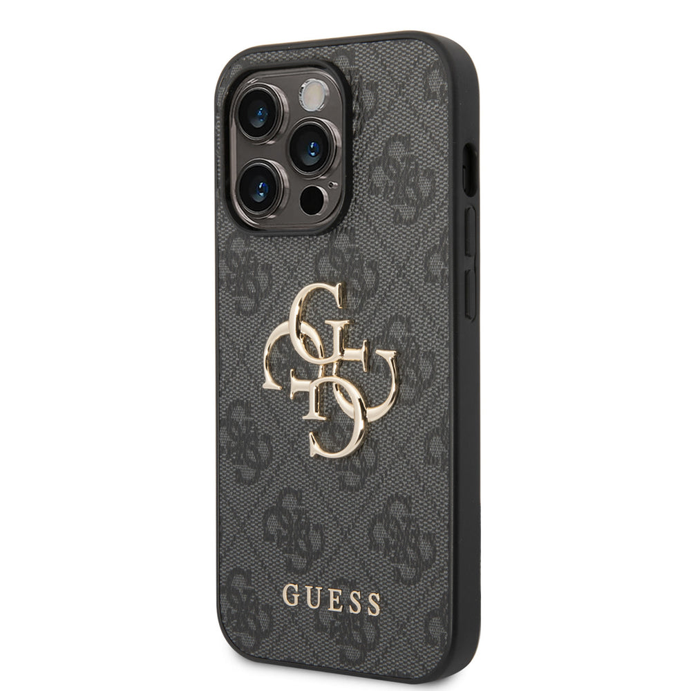 Guess iPhone 14 Pro Hardcase Backcover - 4G - Big Metal Logo - Grijs-Hoesjes-Ilumina Benelux