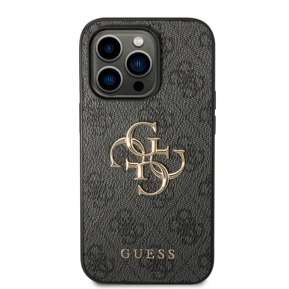 Guess iPhone 14 Pro Hardcase Backcover - 4G - Big Metal Logo - Grijs-Hoesjes-Ilumina Benelux