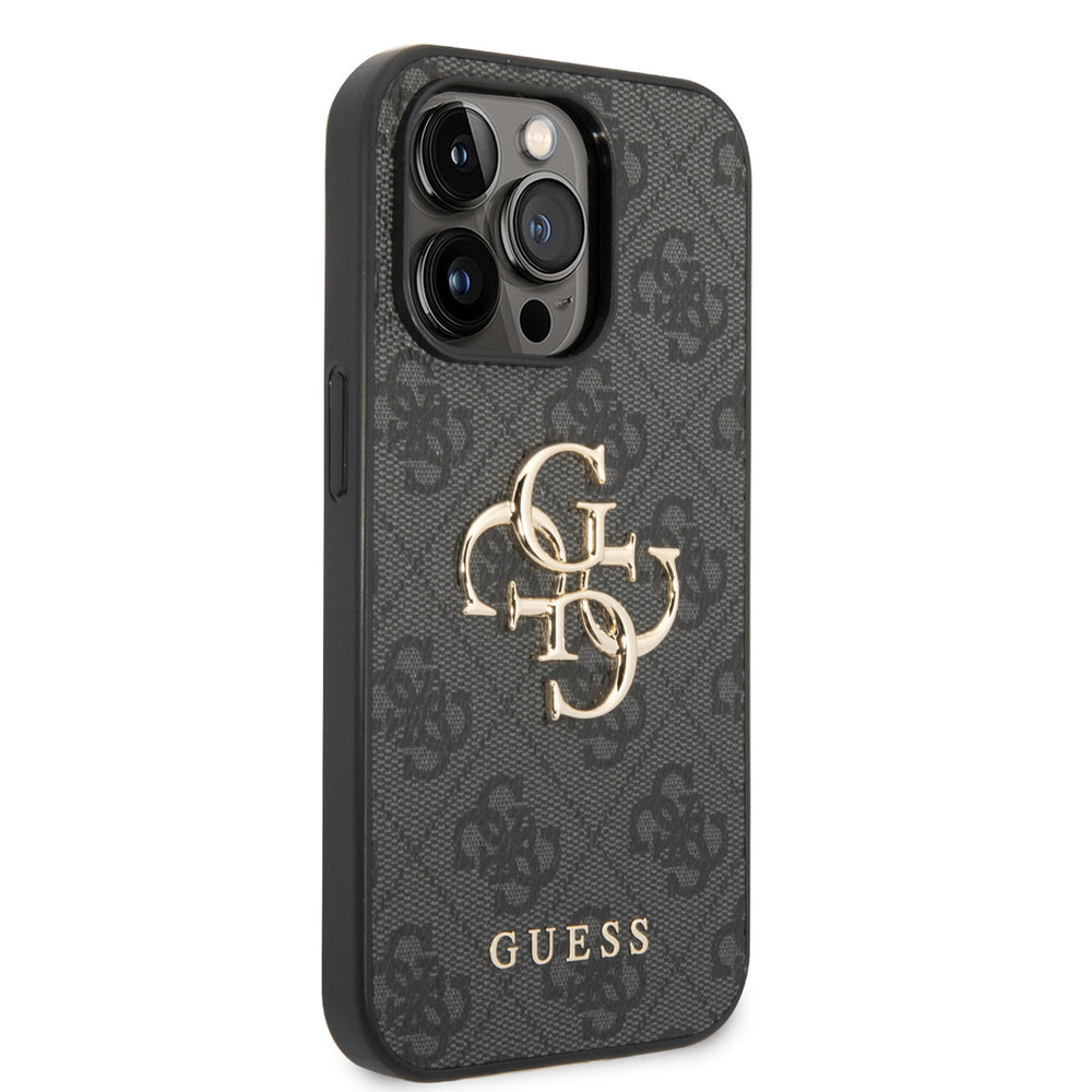 Guess iPhone 14 Pro Hardcase Backcover - 4G - Big Metal Logo - Grijs-Hoesjes-Ilumina Benelux