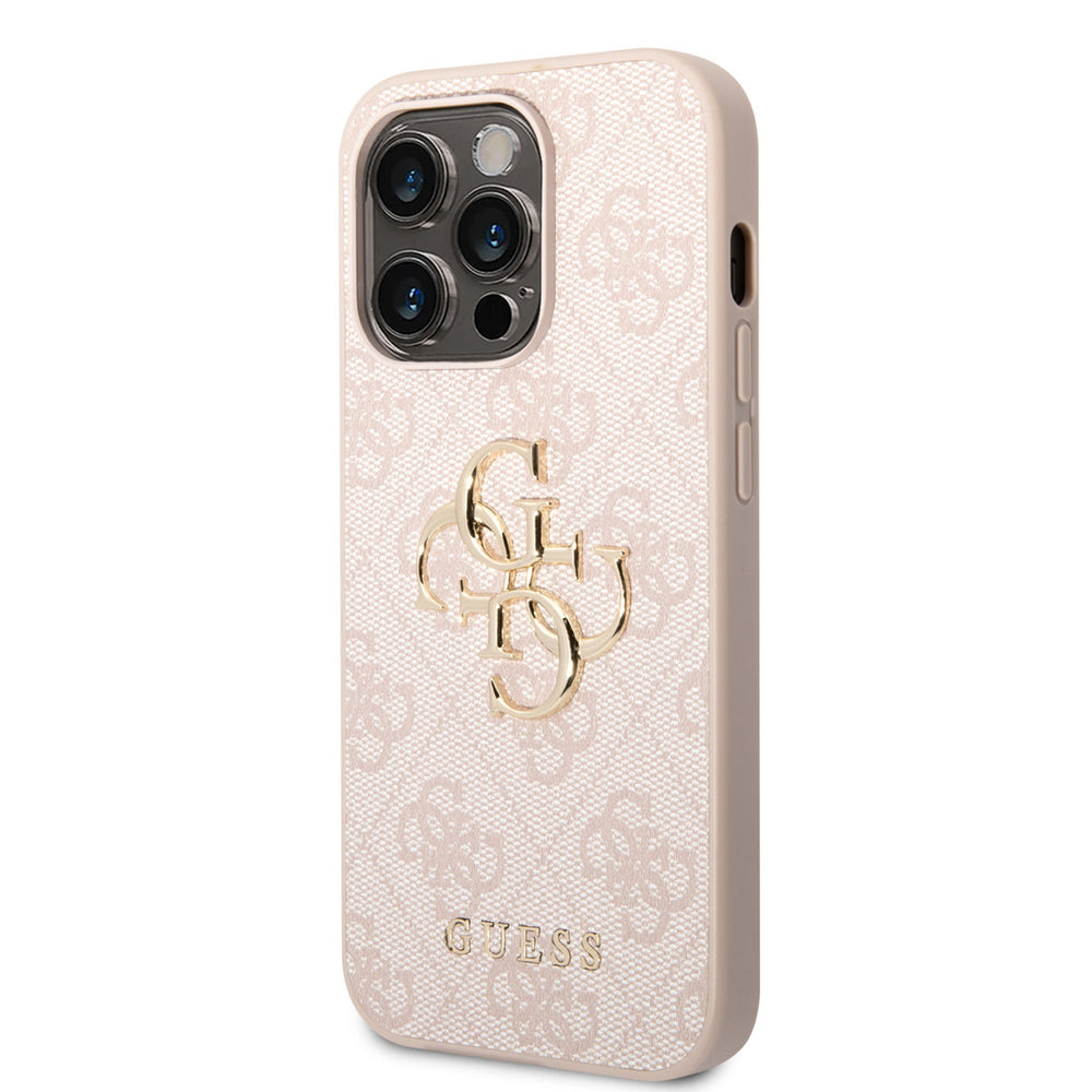 Guess iPhone 14 Pro Hardcase Backcover - 4G - Big Metal Logo - Roze-Hoesjes-Ilumina Benelux