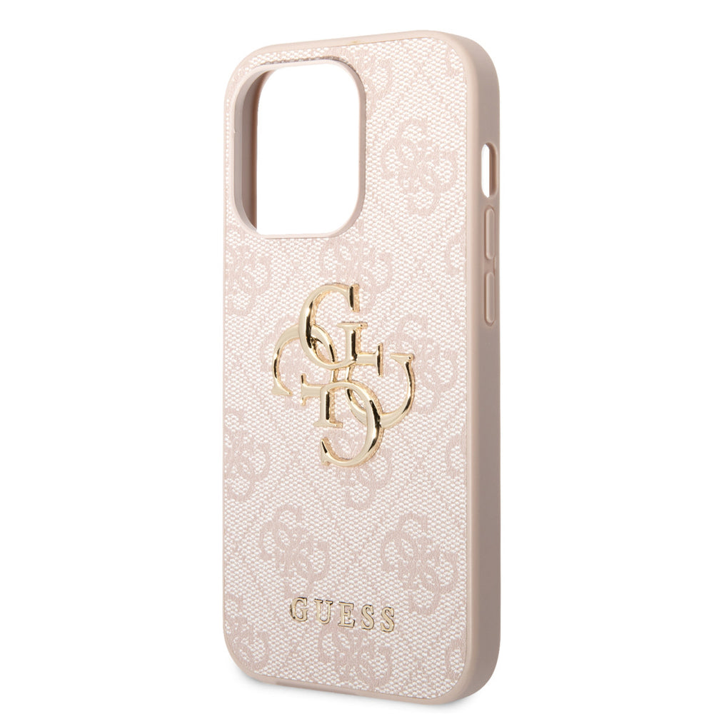 Guess iPhone 14 Pro Hardcase Backcover - 4G - Big Metal Logo - Roze-Hoesjes-Ilumina Benelux