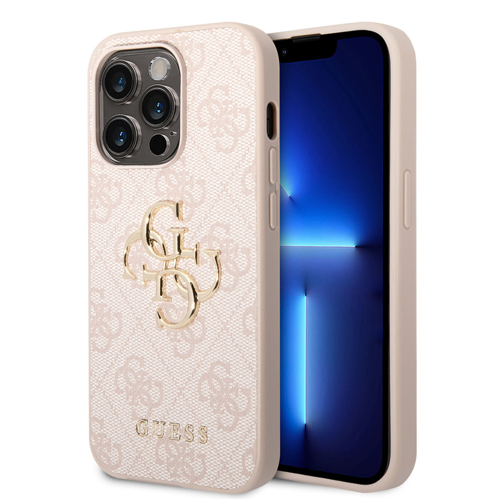 Guess iPhone 14 Pro Hardcase Backcover - 4G - Big Metal Logo - Roze-Hoesjes-Ilumina Benelux