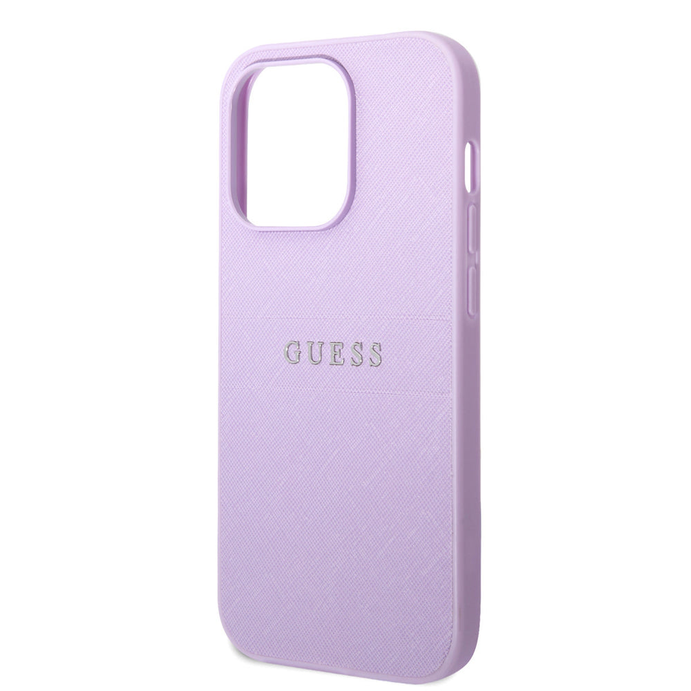 Guess iPhone 14 Pro Hardcase Backcover - Saffiano - Paars-Hoesjes-Ilumina Benelux