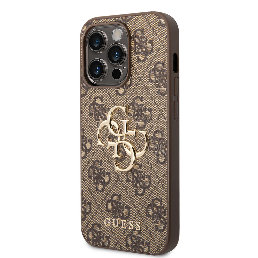 Guess iPhone 14 Pro Max Hardcase Backcover - 4G - Big Metal Logo - Bruin-Hoesjes-Ilumina Benelux