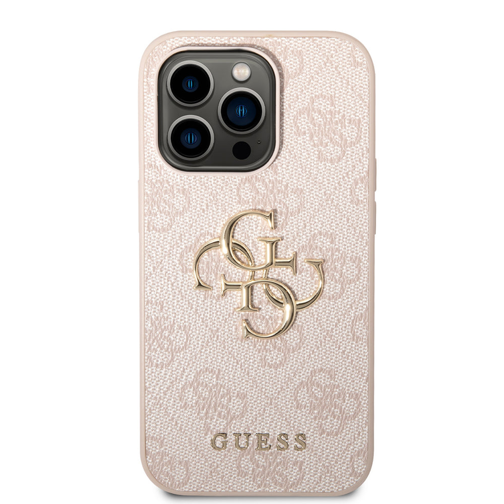 Guess iPhone 14 Pro Max Hardcase Backcover - 4G - Big Metal Logo - Roze-Hoesjes-Ilumina Benelux