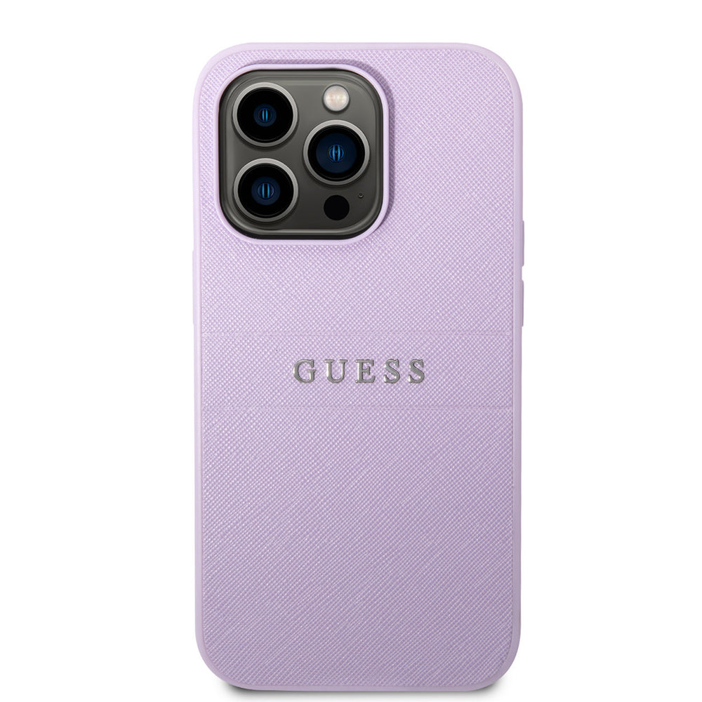 Guess iPhone 14 Pro Max Hardcase Backcover - Saffiano - Paars-Hoesjes-Ilumina Benelux