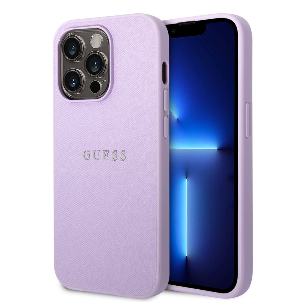 Guess iPhone 14 Pro Max Hardcase Backcover - Saffiano - Paars-Hoesjes-Ilumina Benelux
