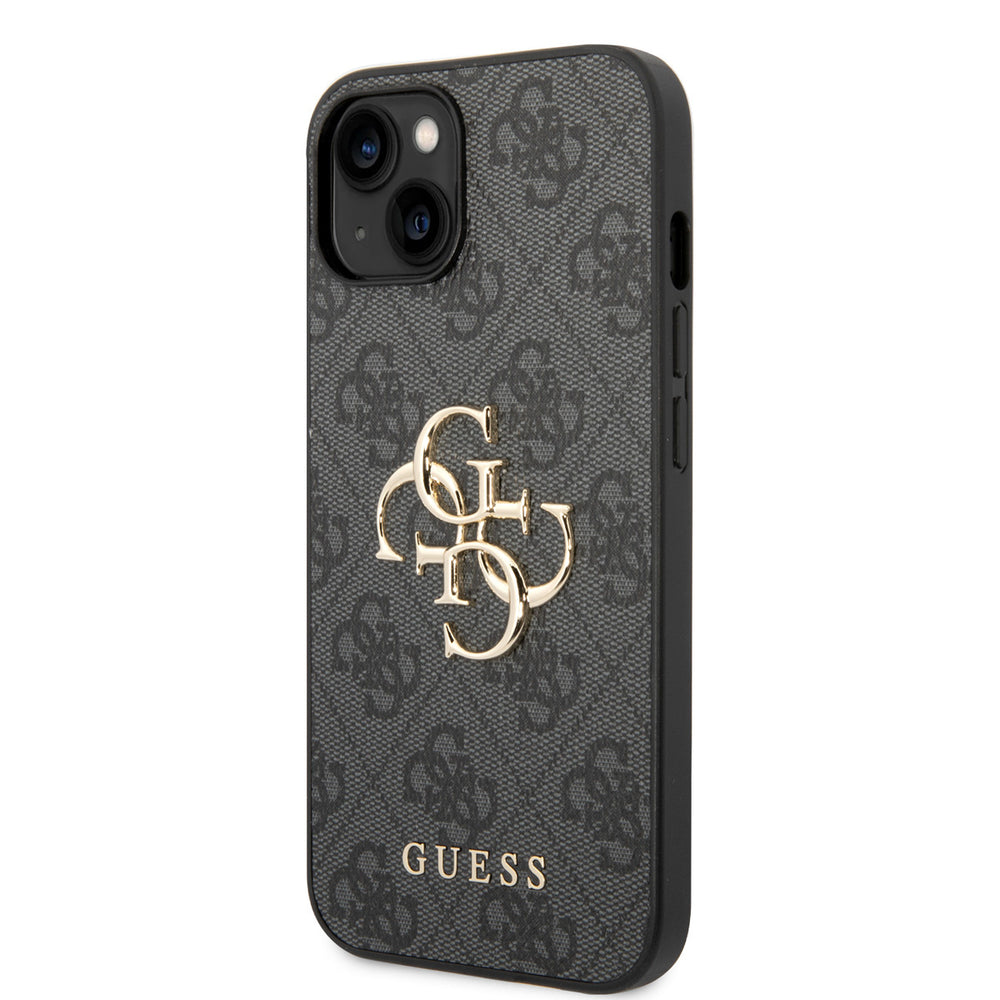 Guess iPhone 15 & 14 Plus Hardcase hoesje - 4G - Big Metal Logo - Grijs-Hoesjes-Ilumina Benelux