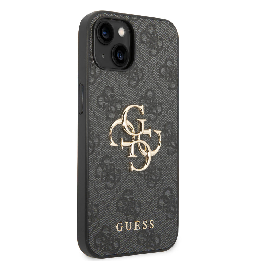 Guess iPhone 15 & 14 Plus Hardcase hoesje - 4G - Big Metal Logo - Grijs-Hoesjes-Ilumina Benelux