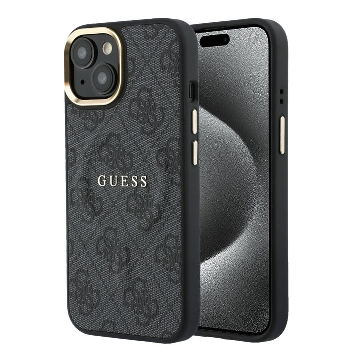 Guess iPhone 15 Backcover hoesje - MagSafe 4G With Classic Logo - Zwart-Hoesjes-Ilumina Benelux