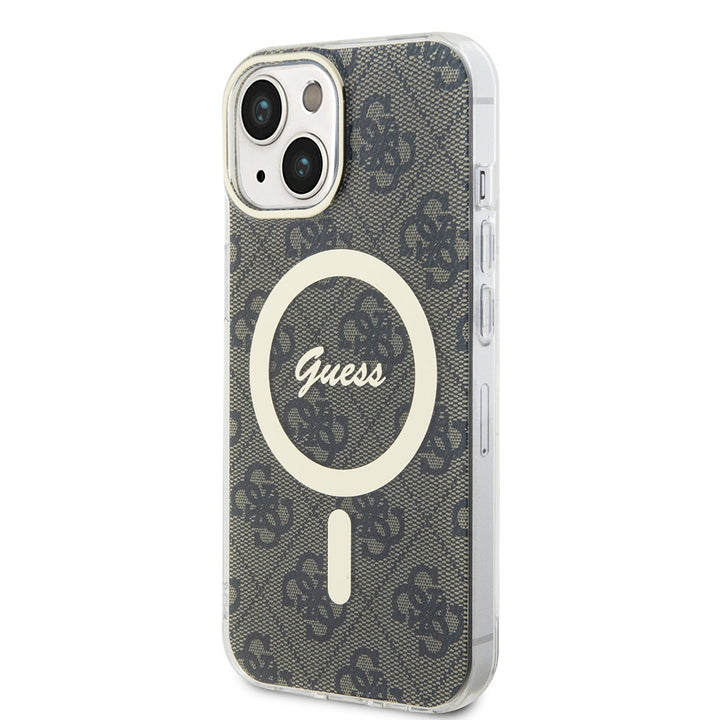 Guess iPhone 15 Backcover hoesje Magsafe IML 4G - Bruin-Hoesjes-Ilumina Benelux