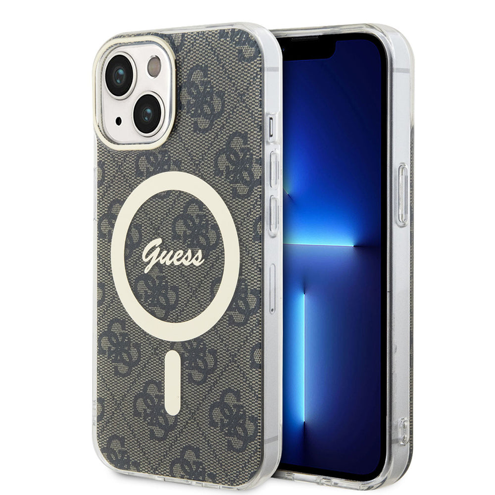 Guess iPhone 15 Backcover hoesje Magsafe IML 4G - Bruin-Hoesjes-Ilumina Benelux