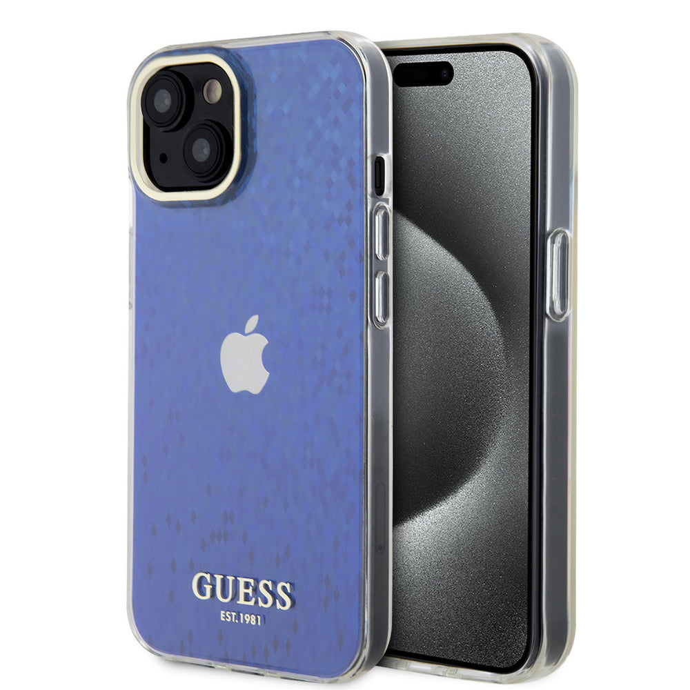 Guess iPhone 15 Hardcase hoesje - Faceted Mirror - Disco Paars-Hoesjes-Ilumina Benelux