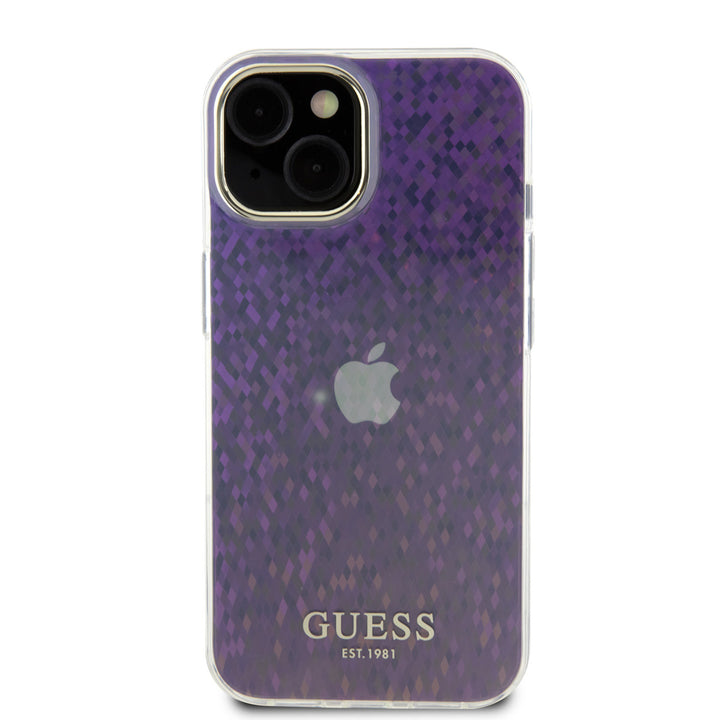 Guess iPhone 15 Hardcase hoesje - Faceted Mirror - Disco Roze-Hoesjes-Ilumina Benelux