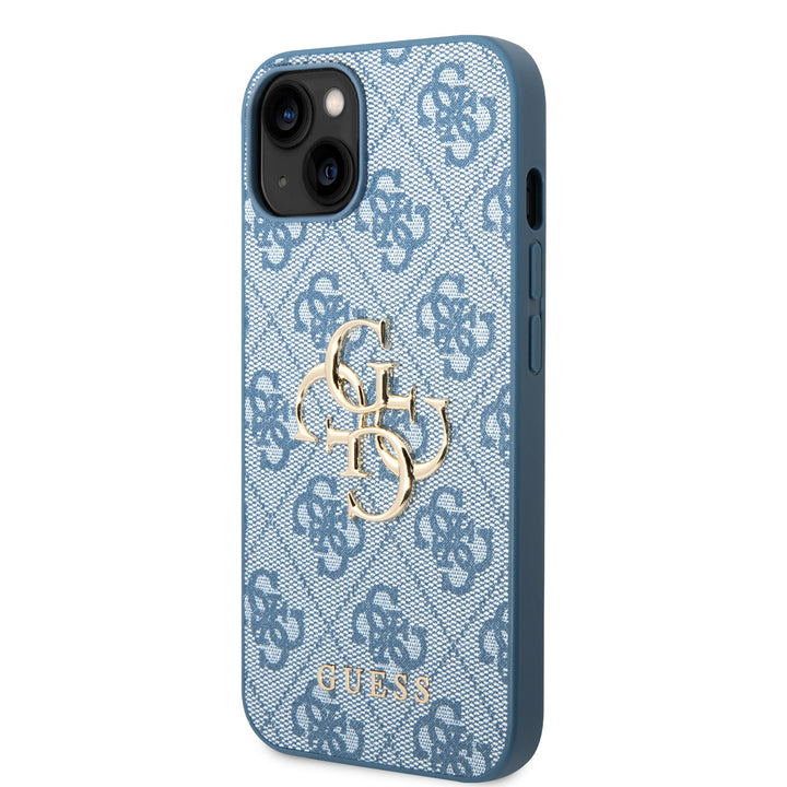Guess iPhone 15 Plus Hardcase hoesje - 4G - Big Metal Logo - Blauw-Hoesjes-Ilumina Benelux