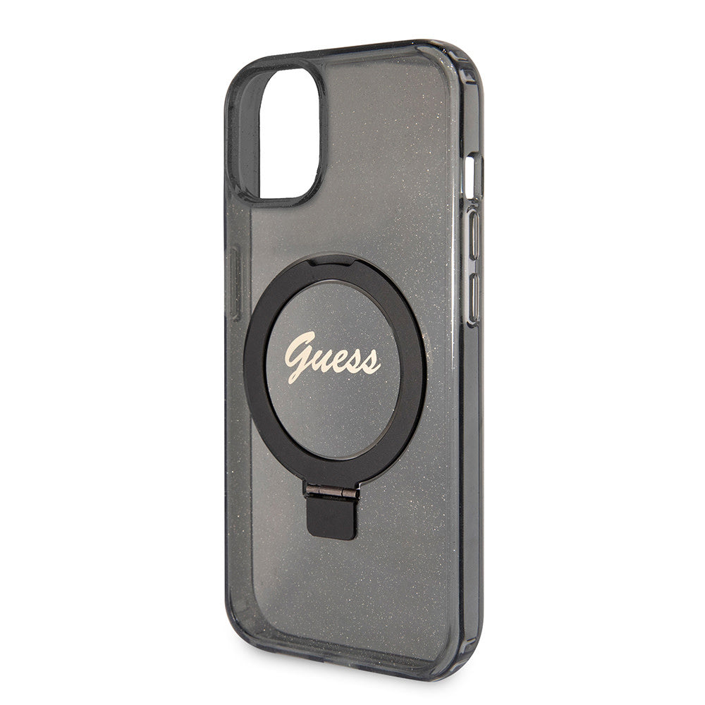 Guess iPhone 15 Plus & iPhone 14 Plus Backcover hoesje Magsafe script logo - Zwart-Hoesjes-Ilumina Benelux